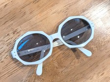 Vintage Renauld Octagonal White Sunglasses Frame w/ Photochromic Glass Lenses