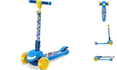  Character Kids Kick Scooter, LED Lights on Stem & Light-Up Sonic 3-Wheel