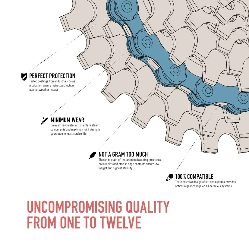 Cadena de bicicleta 12s0 12 velocidades 126 eslabones Foto 3 de 3