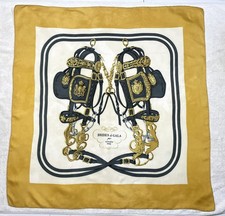 Authentique foulard HERMES "BRIDES de GALA " jaune