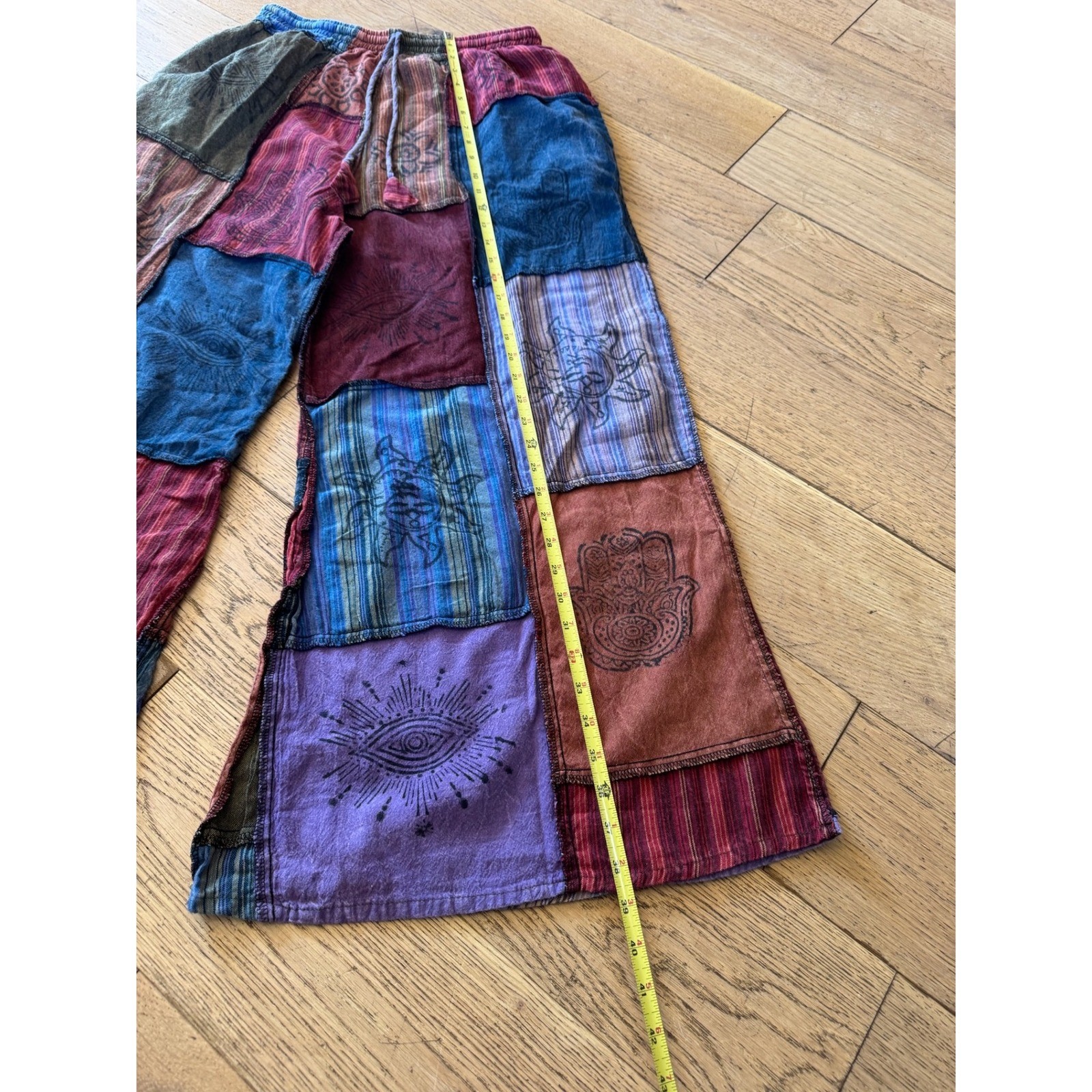 Karma Nepal Craft Patchwork Harem Pants Colorful … - image 5