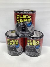 Flex Seal Tape TFSBLKR0405 4" x 5' Black Rubberized Waterproof Lot Of 3 Rolls 