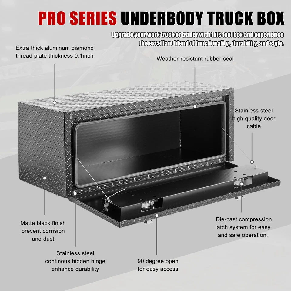48*18*18" Heavy Duty Aluminum Truck Tool Box w/ Lock for Toyota Tacoma Tundra Foto 4 de 4