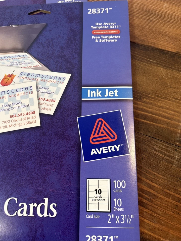 Avery 8371 Ink Jet Matte White Business Cards 250 Cards New - Image 2 of 2