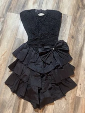 Vintage Ruffle Bow Cocktail Dress