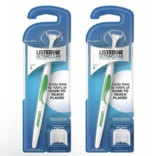 Lot of 2 Listerine Ultraclean Access Flosser  8 Disposable Heads Starter