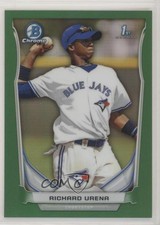 2014 Bowman Chrome Prospects Green Refractor 52/75 Richard Urena #BCP10 0k2