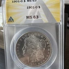 1901 O MORGAN SILVER DOLLAR! BEAUTIFUL UNC Coin! WOW! ANACS MS 63!