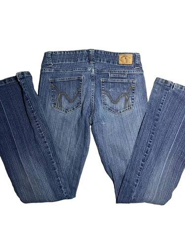 Vintage Y2K Hydraulic Medium Wash Flared Denim Jeans Vintage vintage concert t-shirt, vintage, size M, single stitch, B+ condition