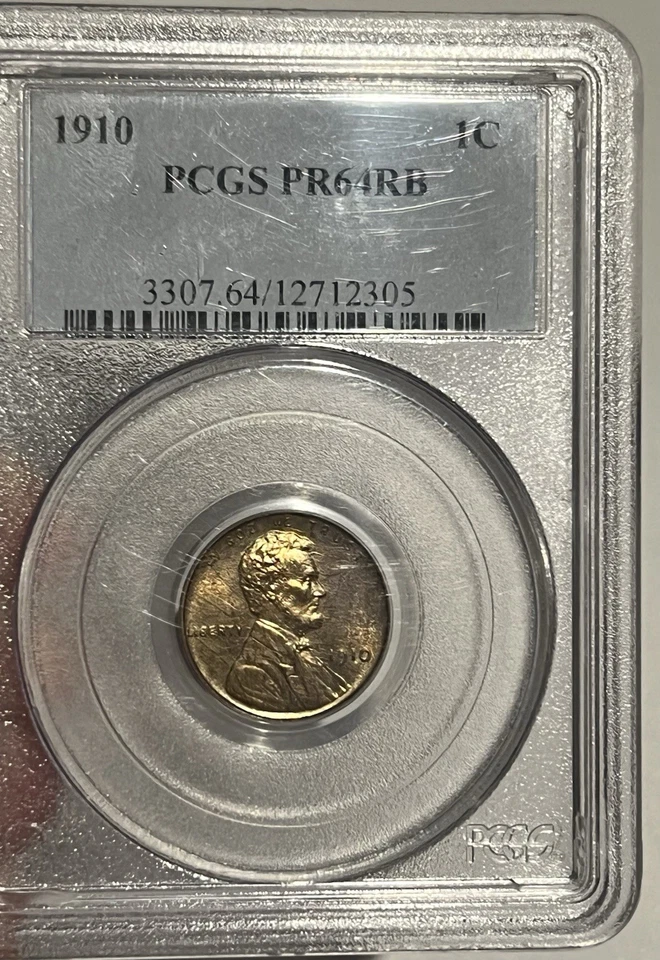 1910 Proof PR64 Lincoln Wheat Cent (rare) And 1910 Business Strike Set PCGS RB - Image 3 of 4