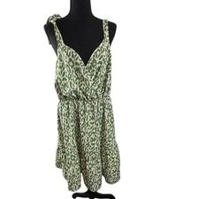 Shein Curve Green/Cream V-Neck Sundress 1XL