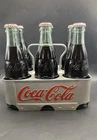 Vintage COCA-COLA Metal 6-Pack Bottle Carrier With 6 Full Bottles
