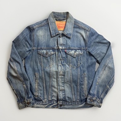 Levi's Jacket Denim Jean Trucker Type 3 Men Size S Red Tab Blue 72334