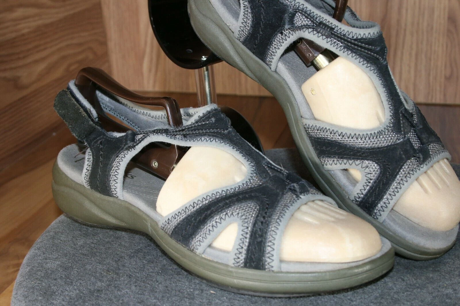 Sandali Clarks In Motion Jump Slingback Passeggio Escursionismo Bagnati Nero Grigio Donna 8 9