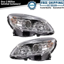 Headlight Assembly Set Fits 2008-2011 Mercedes-Benz C300 C350 C63 AMG