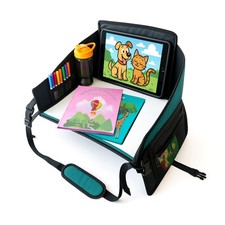Kids Travel Tray for Car Seat   Teal   The Essential Travel Lap Desk with Rem...
