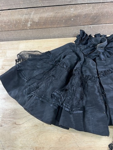 Antikes handgefertigtes Spitzen Trauertuch Cape Kragen schwarz - Bild 2 von 5