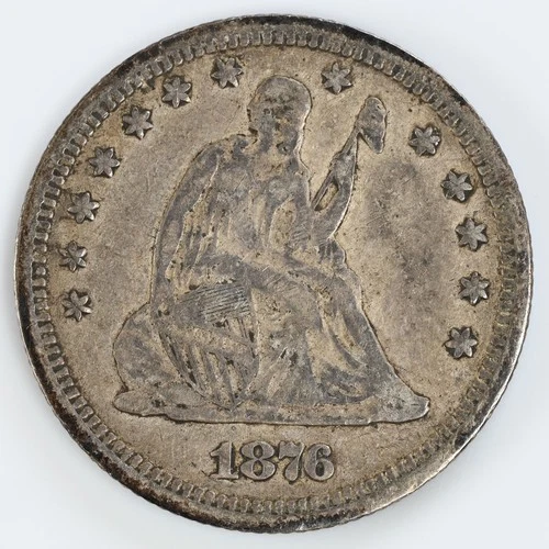 1876 Seated Liberty Quarter Silver 25c