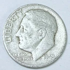 1948 ROOSEVELT SILVER DIME - 90% SILVER - CIRCULATED COIN #5072