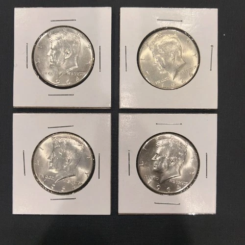 (4) Uncirculated 1964 Kennedy Half Dollars
