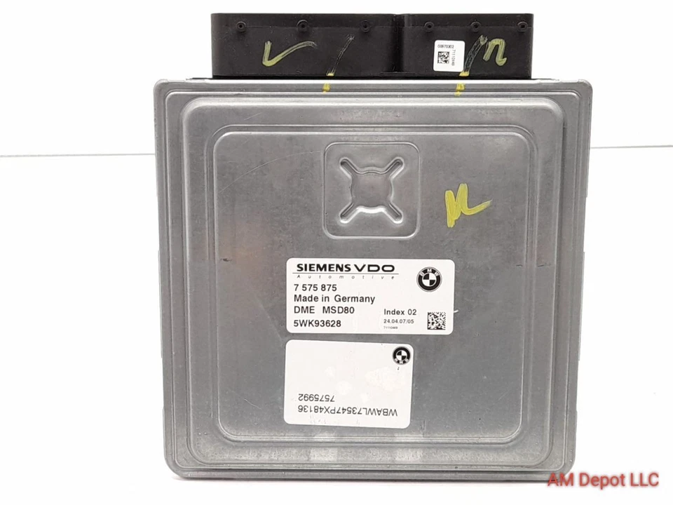 2007 BMW 335i 335xi N54 E90 E92 ECU DME Engine Module MSD80 Index 02 7586933 - Image 4 of 4