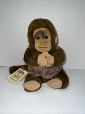 Vtg Hosing 1994 The Tiny Chimp Puppet - Poki Monkey With Backpack 10” Squeaker