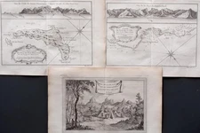1753 - BELLIN / PREVOST - CHILE 2 maps and a print JUAN FERNANDEZ Island ANSON