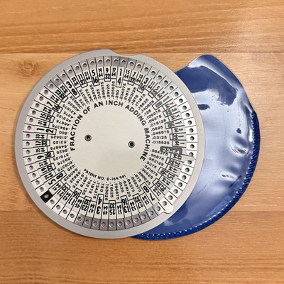 #ad Vintage Circular Fraction of an Inch Adding Machine w Original Sleeve Sheradco $20.00