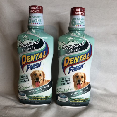 #ad 2 Pck Dental Fresh Water Additive for Dogs Cleans Teeth amp; Freshens Breath 17oz $19.95