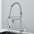 Brush Nickel Kitchen Sink Faucet Waterfall LED Single Handle Pull Down Mixer Tap — photo 1