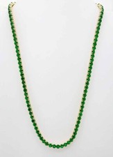 LAB CREATED 34.65 Cts EMERALD NECKLACE 14K YELLOW GOLD PLATED - New With Tag