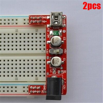 2Pcs Power Supply Module For Arduino (No Breadboard) 5V/3.3V Breadboard New I il