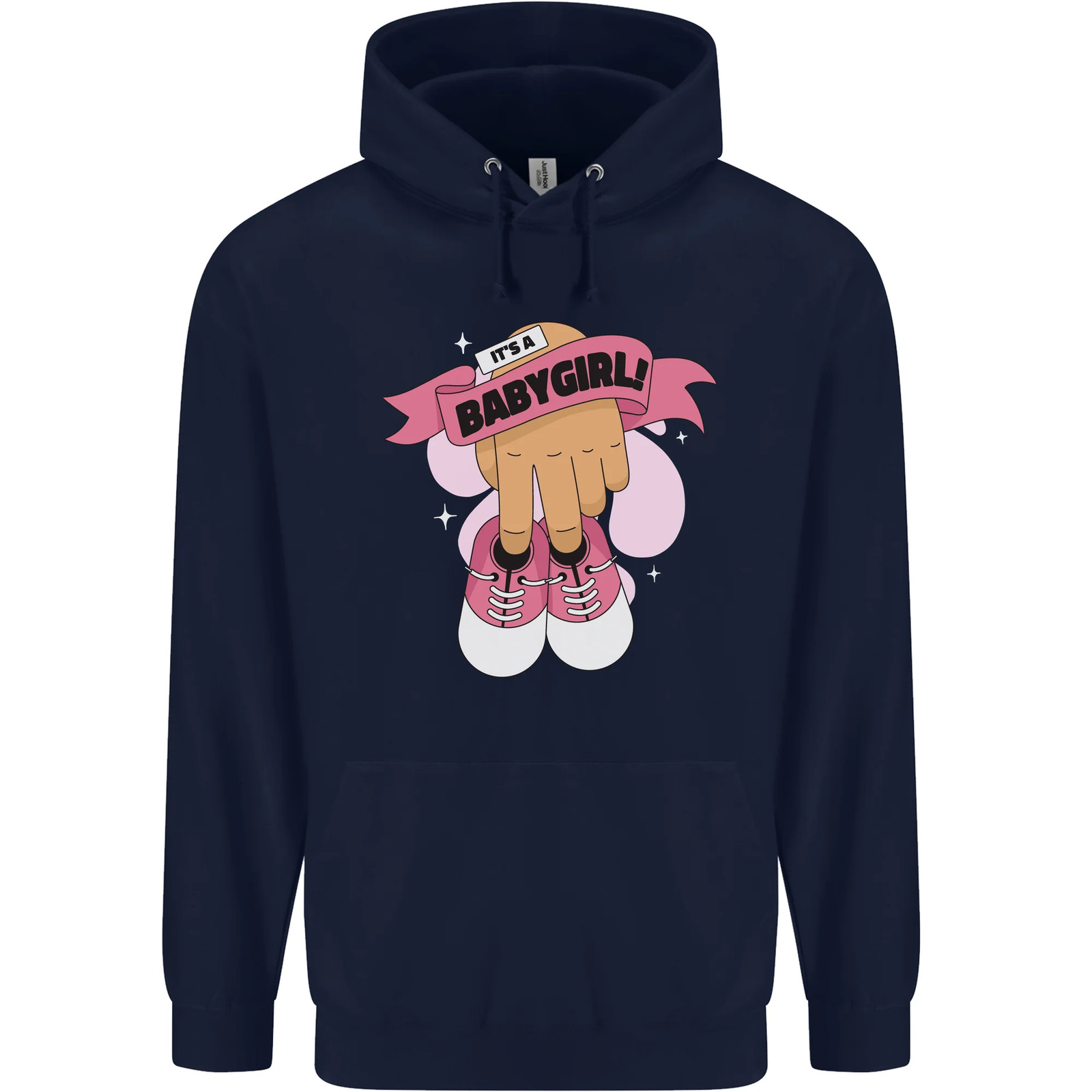 A Baby Girl Gender Reveal Christening Pregnancy Mens 80percent Cotton Hoodie image 3