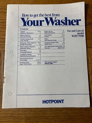 GE Washer Product Manual WLW5700B
