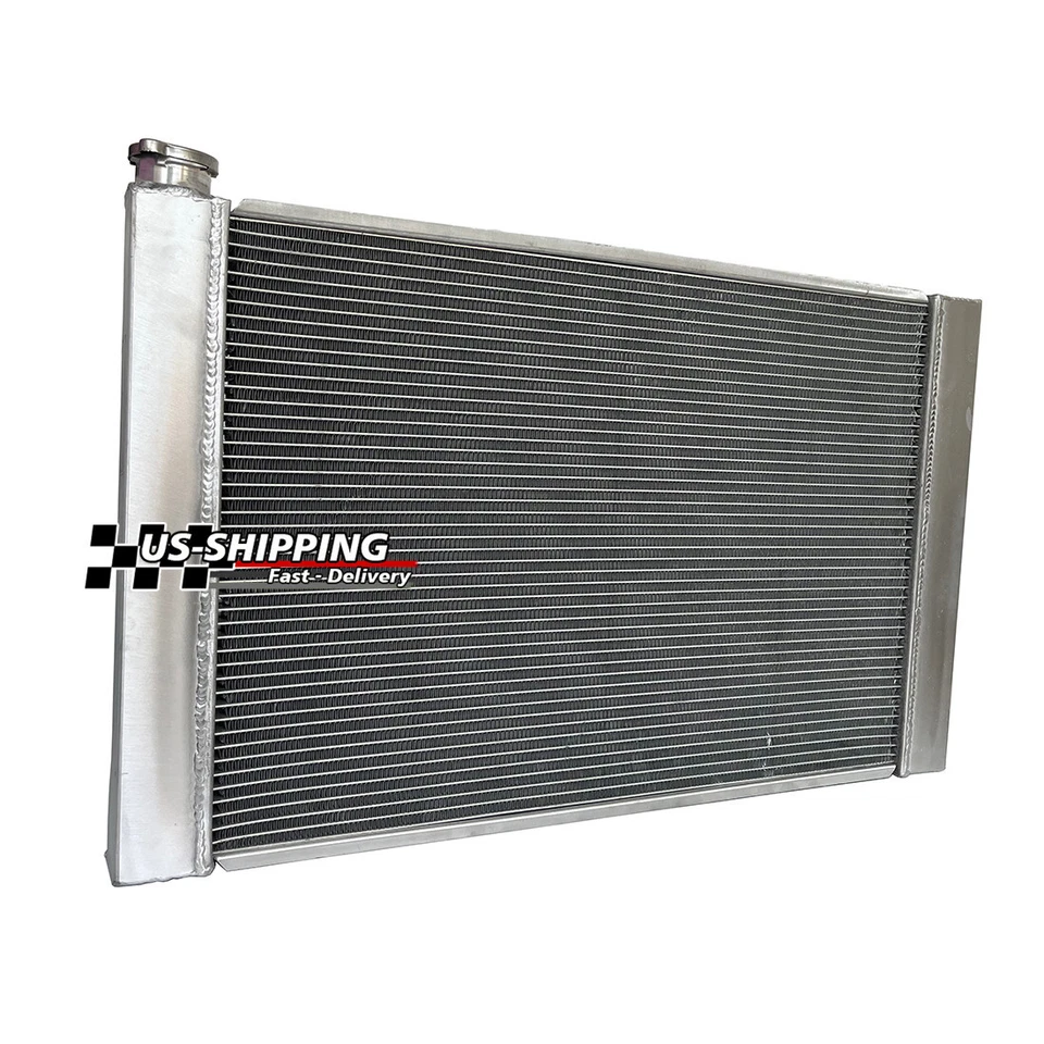 Radiador de refrigeración de aluminio para Chevy GM SBC de 31" x 19" universal de alta resistencia 2 filas Foto 4 de 4