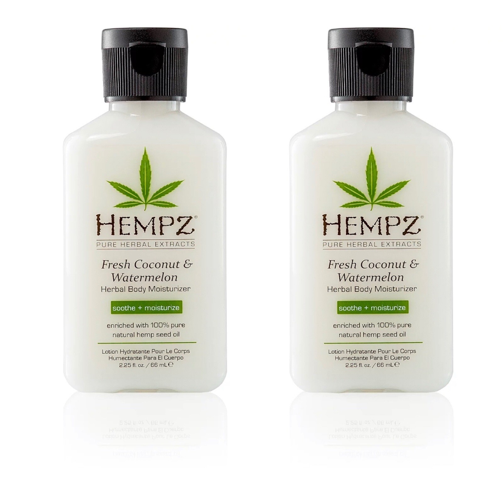 Hempz Herbal Body Moisturizer Fresh Coconut & Watermelon 2.25oz (Duo)