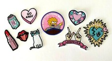 Mixed Anime Cat Wolf Heart Cactus Patches set Embroidery Sew Iron pink Kawaii