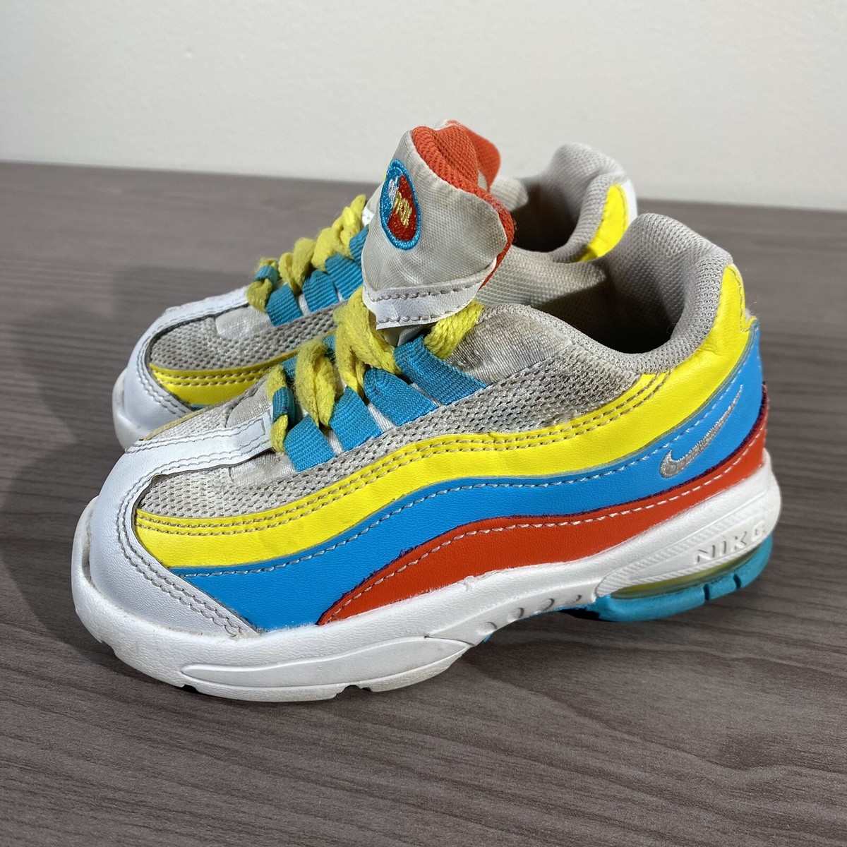 Nike Air Max 95 TD Blue Fury White CK0058-400 Toddler Kids Boys