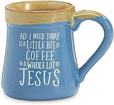 Burton and Burton 9735498 A Little Coffee a Lot of Jesus Porcelain Mug, 18 Ounce