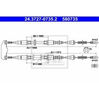 Ate Handbremsseil Bremsseil Hinten FüR Opel Astra F Cc 53_ 54_ 58_ 59_