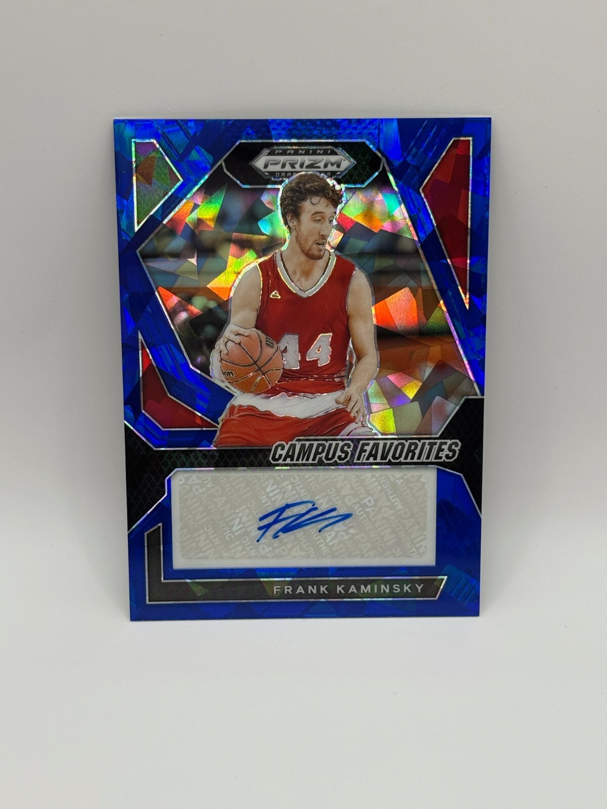 Frank Kaminsky 2024 Prizm Draft Picks Blue Cracked Ice Campus Favorites Auto /75