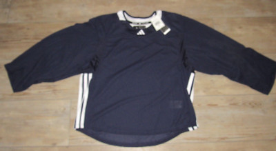 adidas AdiTeam Blue STK Practice 3-Stripe Hockey Jersey $55 size Youth Goalie