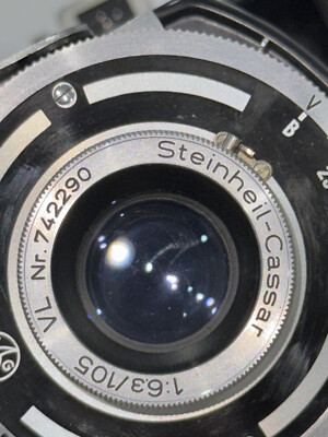 d*9様 147 Balda-Werk Dresden Baltar 5cm F VINTAGE BALDA BALDAFIX FOLDING 120 CAMERA W/ 105MM F/6.3 STEINHEIL