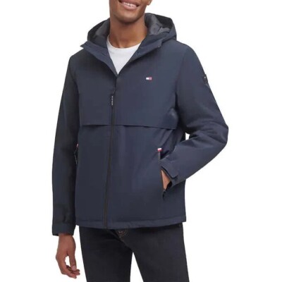 Tommy Hilfiger Men's Performance Hooded Jacket Blue Medium M Tommy Hilfiger Men's Performance Hooded Jacket Blue Medium M