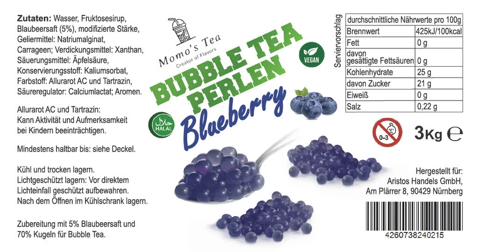 XXL Bubble Tea  3kg Popping Boba verschiedene Sorten  vegan /Helal  46 Portionen - Bild 3 von 4