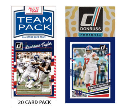 New York Giants 2025 2024 2023 Team Pack 20 Cards Lawrence Taylor + 2023 Donruss