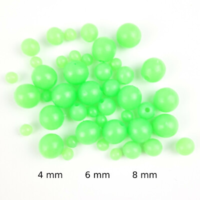 1000 St Leucht Perlen ø 4-8mm Lock Meeres Angel Paternoster Fluo Pearls Luminous