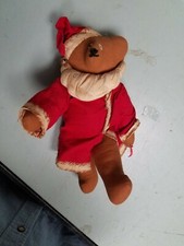 Vintage 12" Plush Santa Claus Stuffed Bear Button Eyes