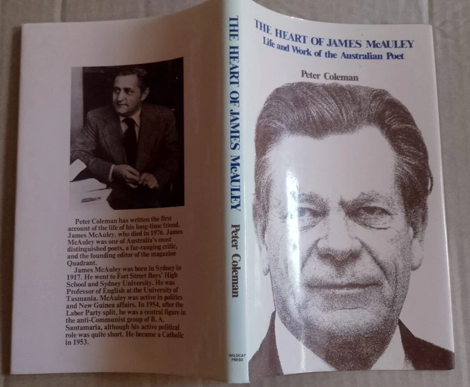 The Heart of James McAuley Life & work Australian Poet Peter Coleman HB DJ 1980 - image 3 of 4