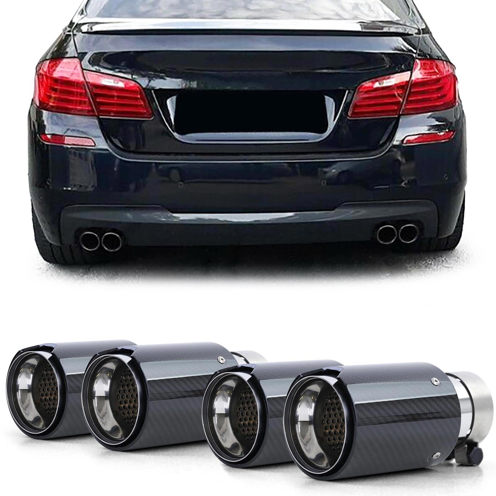 Embouts d'échappement pour BMW F11 F10 carbone noir look routière sportive